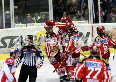 EBEL. Eishockey Bundesliga. KAC gegen  EC Red Bull Salzburg. Torjubel KAC. Klagenfurt, am 20.11.2008.
Foto: Nadja Kuess 

---
pressefotos, pressefotografie, kuess, qs, qspictures, sport, bild, bilder, bilddatenbank