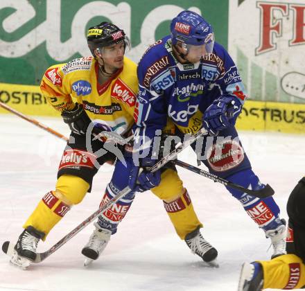 EBEL. Eishockey Bundesliga. EC Pasut VSV gegen EV Vienna Capitals. LANZINGER Guenther (VSV), TSURENKOV Yuri (Capitals). Villach, am 21.11.2008.
Foto: Kuess

---
pressefotos, pressefotografie, kuess, qs, qspictures, sport, bild, bilder, bilddatenbank