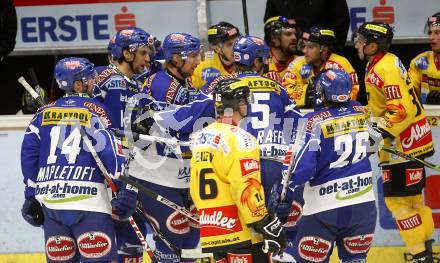 EBEL. Eishockey Bundesliga. EC Pasut VSV gegen EV Vienna Capitals. Torjubel VSV. Villach, am 21.11.2008.
Foto: Kuess 
Foto: Kuess

---
pressefotos, pressefotografie, kuess, qs, qspictures, sport, bild, bilder, bilddatenbank