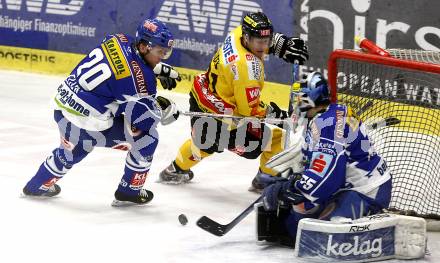 EBEL. Eishockey Bundesliga. EC Pasut VSV gegen EV Vienna Capitals. PROHASKA Gert, ELICK Mickey (VSV), JUDEX Andreas (Capitals). Villach, am 21.11.2008.
Foto: Kuess

---
pressefotos, pressefotografie, kuess, qs, qspictures, sport, bild, bilder, bilddatenbank