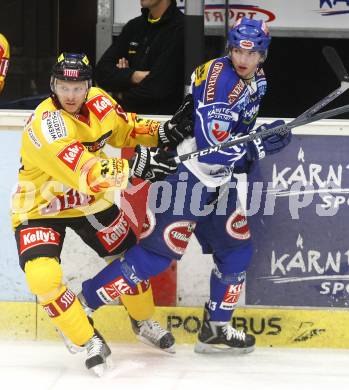 EBEL. Eishockey Bundesliga. EC Pasut VSV gegen EV Vienna Capitals. Andreas Kristler (VSV), Anton Tino Teppert (Capitals). Villach, am 21.11.2008.
Foto: Kuess

---
pressefotos, pressefotografie, kuess, qs, qspictures, sport, bild, bilder, bilddatenbank