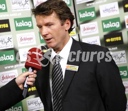 Basketball Bundesliga. Kelag Woerthersee Piraten gegen Traiskirchen Lions. Trainer Matthias Fischer (Piraten) beim Interview. Klagenfurt, am 24.11.2008.
Foto: Kuess 

---
pressefotos, pressefotografie, kuess, qs, qspictures, sport, bild, bilder, bilddatenbank