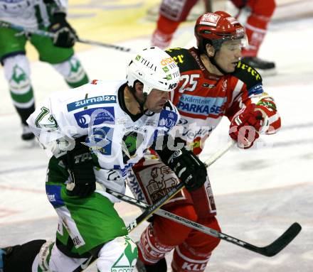 EBEL. Eishockey Bundesliga. KAC gegen  HDD TILIA Olimpija Ljubljana. FUREY Kirk (KAC), ELIK Todd (Ljubljana). Klagenfurt, am 25.11.2008.
Foto: Nadja Kuess 

---
pressefotos, pressefotografie, kuess, qs, qspictures, sport, bild, bilder, bilddatenbank