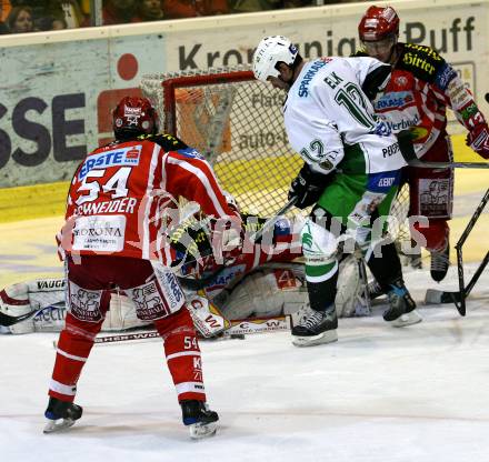 EBEL. Eishockey Bundesliga. KAC gegen  HDD TILIA Olimpija Ljubljana. SCHNEIDER Andrew, ENZENHOFER Hannes (KAC), ELIK Todd (Ljubljana). Klagenfurt, am 25.11.2008.
Foto: Nadja Kuess

---
pressefotos, pressefotografie, kuess, qs, qspictures, sport, bild, bilder, bilddatenbank