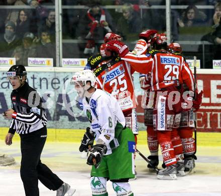 EBEL. Eishockey Bundesliga. KAC gegen  HDD TILIA Olimpija Ljubljana. torjubel (KAC). Klagenfurt, am 25.11.2008.
Foto: Nadja Kuess
---
pressefotos, pressefotografie, kuess, qs, qspictures, sport, bild, bilder, bilddatenbank