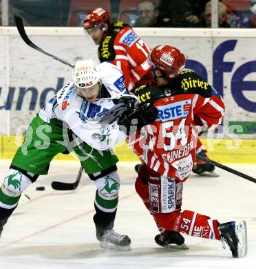 EBEL. Eishockey Bundesliga. KAC gegen  HDD TILIA Olimpija Ljubljana. SCHNEIDER Andrew  (KAC), PAVLIN Ziga  (Ljubljana). Klagenfurt, am 25.11.2008.
Foto: Nadja Kuess

---
pressefotos, pressefotografie, kuess, qs, qspictures, sport, bild, bilder, bilddatenbank