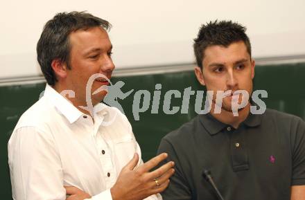 Universitaetssportinstitut. USI. Doping im Sport.  Fritz Strobl, Bernhard Eisel. Klagenfurt, am 26.11.2008.
Foto: Kuess
---
pressefotos, pressefotografie, kuess, qs, qspictures, sport, bild, bilder, bilddatenbank