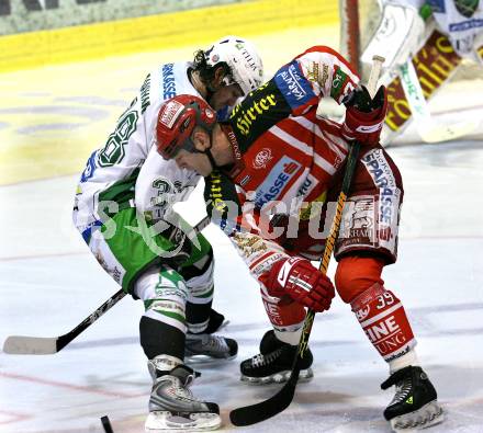 EBEL. Eishockey Bundesliga. KAC gegen  HDD TILIA Olimpija Ljubljana. SHANTZ Jeffery  (KAC), BANHAM Frank  (Ljubljana). Klagenfurt, am 25.11.2008.
Foto: Nadja Kuess

---
pressefotos, pressefotografie, kuess, qs, qspictures, sport, bild, bilder, bilddatenbank