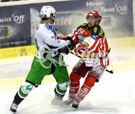 EBEL. Eishockey Bundesliga. KAC gegen  HDD TILIA Olimpija Ljubljana. SCHNEIDER Andrew  (KAC), PAVLIN Ziga  (Ljubljana).. Klagenfurt, am 25.11.2008.
Foto: Nadja Kuess 

---
pressefotos, pressefotografie, kuess, qs, qspictures, sport, bild, bilder, bilddatenbank