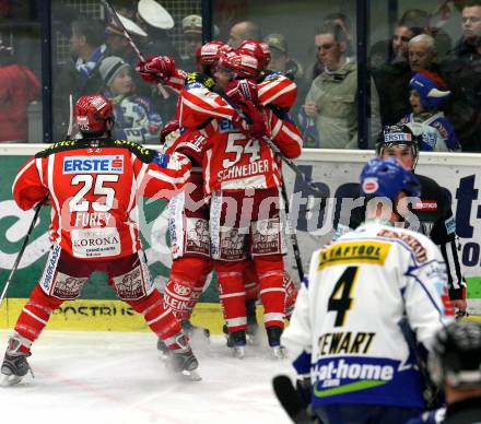 EBEL. Eishockey Bundesliga. EC Pasut VSV gegen EC KAC. Jubel (KAC). Villach, am 28.11.2008.
Foto: Kuess 
Foto: Kuess

---
pressefotos, pressefotografie, kuess, qs, qspictures, sport, bild, bilder, bilddatenbank