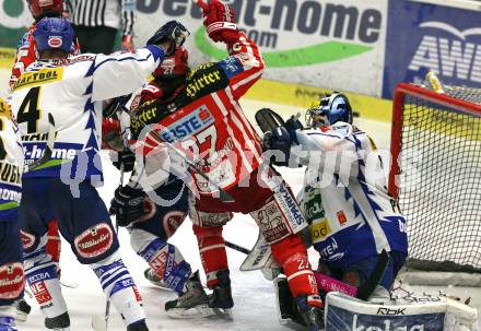 EBEL. Eishockey Bundesliga. EC Pasut VSV gegen EC KAC. PROHASKA Gert, STEWART Michael (VSV), HUNDERTPFUND Thomas (KAC). Villach, am 28.11.2008.
Foto: Kuess 
Foto: Kuess

---
pressefotos, pressefotografie, kuess, qs, qspictures, sport, bild, bilder, bilddatenbank