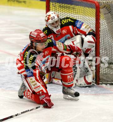 EBEL. Eishockey Bundesliga. EC Pasut VSV gegen EC KAC. ENZENHOFER Hannes, REICHEL Johannes (KAC). Villach, am 28.11.2008.
Foto: Kuess 
Foto: Kuess

---
pressefotos, pressefotografie, kuess, qs, qspictures, sport, bild, bilder, bilddatenbank