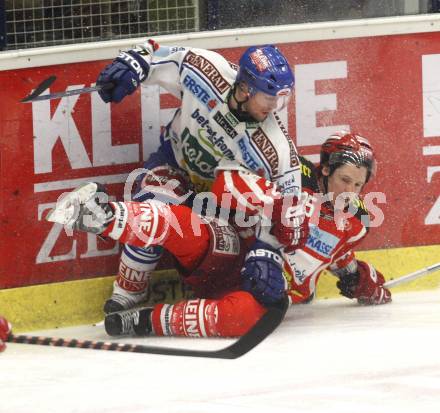 EBEL. Eishockey Bundesliga. EC Pasut VSV gegen EC KAC. Roland Kaspitz (VSV), Kirk Furey (KAC). Villach, am 28.11.2008.
Foto: Kuess 
Foto: Kuess

---
pressefotos, pressefotografie, kuess, qs, qspictures, sport, bild, bilder, bilddatenbank