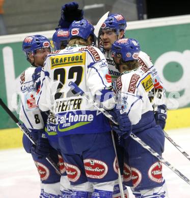 EBEL. Eishockey Bundesliga. EC Pasut VSV gegen EHC LIWEST Linz. Torjubel VSV. Villach, am 30.11.2008.
Foto: Kuess 

---
pressefotos, pressefotografie, kuess, qs, qspictures, sport, bild, bilder, bilddatenbank