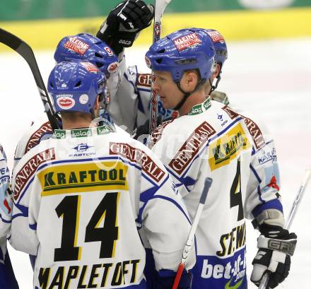 EBEL. Eishockey Bundesliga. EC Pasut VSV gegen EHC LIWEST Linz. Torjubel VSV. Villach, am 30.11.2008.
Foto: Kuess 

---
pressefotos, pressefotografie, kuess, qs, qspictures, sport, bild, bilder, bilddatenbank