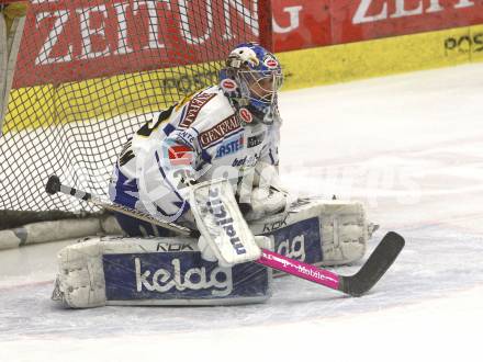 EBEL. Eishockey Bundesliga. EC Pasut VSV gegen EHC LIWEST Linz. Bernhard Starkbaum  (VSV). Villach, am 30.11.2008.
Foto: Kuess 

---
pressefotos, pressefotografie, kuess, qs, qspictures, sport, bild, bilder, bilddatenbank