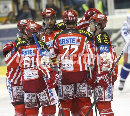 EBEL. Eishockey Bundesliga. KAC gegen Alba Volan. Torjubel (KAC). Klagenfurt, am 2.12.2008.
Foto: Kuess 

---
pressefotos, pressefotografie, kuess, qs, qspictures, sport, bild, bilder, bilddatenbank