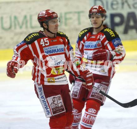 EBEL. Eishockey Bundesliga. KAC gegen Alba Volan. Torjubel David Schuller, Stefan Geier(KAC). Klagenfurt, am 2.12.2008.
Foto: Kuess 

---
pressefotos, pressefotografie, kuess, qs, qspictures, sport, bild, bilder, bilddatenbank