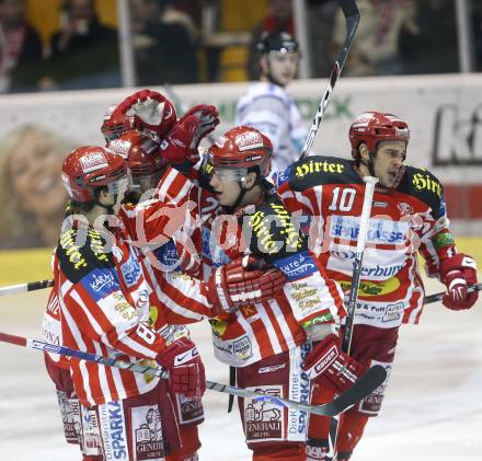 EBEL. Eishockey Bundesliga. KAC gegen Alba Volan. Torjubel (KAC). Klagenfurt, am 2.12.2008.
Foto: Kuess 

---
pressefotos, pressefotografie, kuess, qs, qspictures, sport, bild, bilder, bilddatenbank