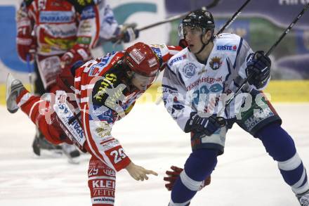 EBEL. Eishockey Bundesliga. KAC gegen Alba Volan. Christoph Brandner (KAC), Istvan Sofron (Alba Volan). Klagenfurt, am 2.12.2008.
Foto: Kuess 

---
pressefotos, pressefotografie, kuess, qs, qspictures, sport, bild, bilder, bilddatenbank