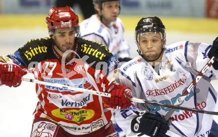 EBEL. Eishockey Bundesliga. KAC gegen Alba Volan. Sean Brown (KAC), Csaba Kovacs (Alba Volan). Klagenfurt, am 2.12.2008.
Foto: Kuess 

---
pressefotos, pressefotografie, kuess, qs, qspictures, sport, bild, bilder, bilddatenbank