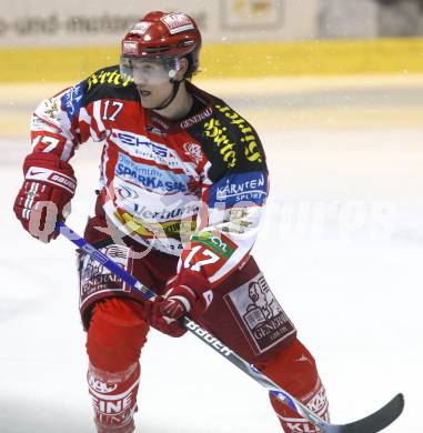 EBEL. Eishockey Bundesliga. KAC gegen Alba Volan. Gregor Hager (KAC). Klagenfurt, am 2.12.2008.
Foto: Kuess 

---
pressefotos, pressefotografie, kuess, qs, qspictures, sport, bild, bilder, bilddatenbank