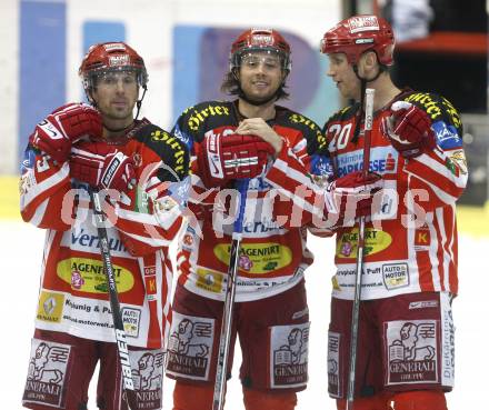 EBEL. Eishockey Bundesliga. KAC gegen Alba Volan. Andrew Schneider, Christoph Harand, Mike Craig (KAC). Klagenfurt, am 2.12.2008.
Foto: Kuess 

---
pressefotos, pressefotografie, kuess, qs, qspictures, sport, bild, bilder, bilddatenbank