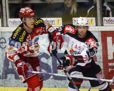 EBEL. Eishockey Bundesliga. KAC gegen  HK Acroni Jesenice. GEIER Manuel (KAC), KRANJC Ales (Jesenice). Klagenfurt, am 5.12.2008.
Foto: Kuess 

---
pressefotos, pressefotografie, kuess, qs, qspictures, sport, bild, bilder, bilddatenbank