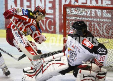 EBEL. Eishockey Bundesliga. KAC gegen  HK Acroni Jesenice. HERBURGER Raphael (KAC), GLAVIC Gaber (Jesenice). Klagenfurt, am 5.12.2008.
Foto: Kuess 

---
pressefotos, pressefotografie, kuess, qs, qspictures, sport, bild, bilder, bilddatenbank