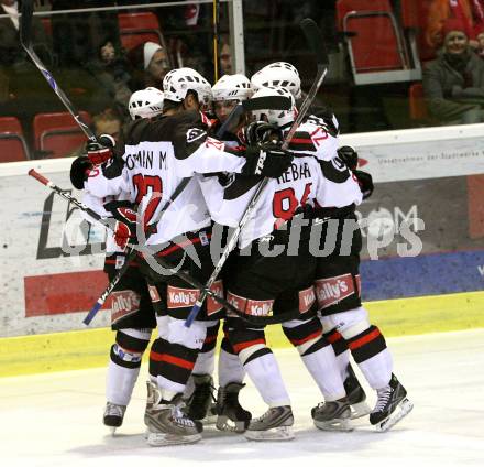 EBEL. Eishockey Bundesliga. KAC gegen  HK Acroni Jesenice. Torjubel Jesenice. Klagenfurt, am 5.12.2008.
Foto: Nadja Kuess
 

---
pressefotos, pressefotografie, kuess, qs, qspictures, sport, bild, bilder, bilddatenbank