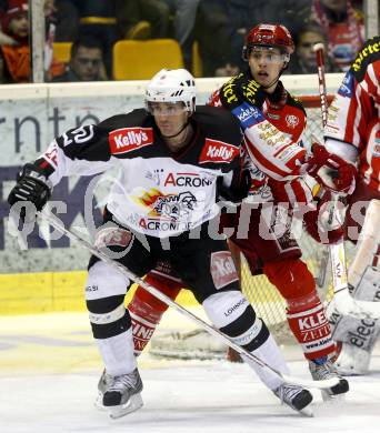 EBEL. Eishockey Bundesliga. KAC gegen  HK Acroni Jesenice. REICHEL Johannes (KAC), STROEMBERG Conny (Jesenice). Klagenfurt, am 5.12.2008.
Foto: Kuess 

---
pressefotos, pressefotografie, kuess, qs, qspictures, sport, bild, bilder, bilddatenbank