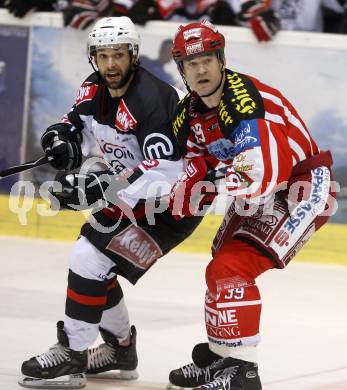 EBEL. Eishockey Bundesliga. KAC gegen  HK Acroni Jesenice. SHANTZ Jeffery (KAC), PARE Jean Philippe (Jesenice). Klagenfurt, am 5.12.2008.
Foto: Kuess 

---
pressefotos, pressefotografie, kuess, qs, qspictures, sport, bild, bilder, bilddatenbank