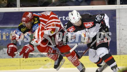 EBEL. Eishockey Bundesliga. KAC gegen  HK Acroni Jesenice. BROWN Sean (KAC), RODMAN Marcel (Jesenice). Klagenfurt, am 5.12.2008.
Foto: Kuess 

---
pressefotos, pressefotografie, kuess, qs, qspictures, sport, bild, bilder, bilddatenbank