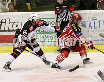 EBEL. Eishockey Bundesliga. KAC gegen  HK Acroni Jesenice. SHANTZ Jeffery (KAC), KRANJC Ales (Jesenice). Klagenfurt, am 5.12.2008.
Foto: Nadja Kuess

---
pressefotos, pressefotografie, kuess, qs, qspictures, sport, bild, bilder, bilddatenbank