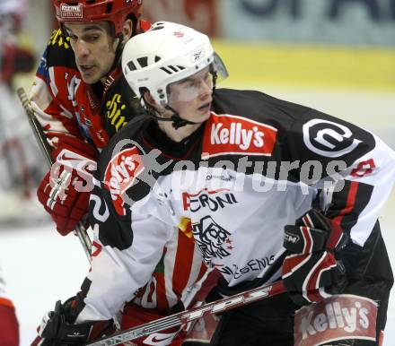 EBEL. Eishockey Bundesliga. KAC gegen  HK Acroni Jesenice. NORRIS Warren (KAC), JEGLIC Ziga (Jesenice). Klagenfurt, am 5.12.2008.
Foto: Kuess 

---
pressefotos, pressefotografie, kuess, qs, qspictures, sport, bild, bilder, bilddatenbank