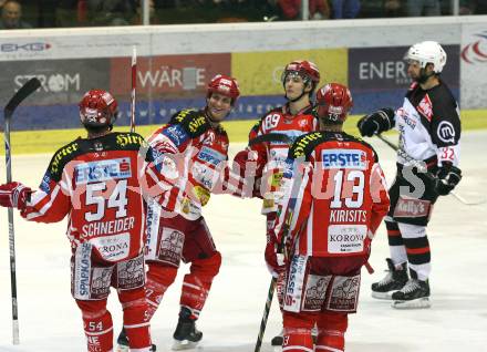 EBEL. Eishockey Bundesliga. KAC gegen  HK Acroni Jesenice. Jubel KAC. Klagenfurt, am 5.12.2008.
Foto: Nadja Kuess


---
pressefotos, pressefotografie, kuess, qs, qspictures, sport, bild, bilder, bilddatenbank