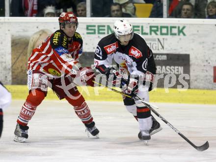 EBEL. Eishockey Bundesliga. KAC gegen  HK Acroni Jesenice. FUREY Kirk (KAC), RODMAN David (Jesenice). Klagenfurt, am 5.12.2008.
Foto: Kuess 

---
pressefotos, pressefotografie, kuess, qs, qspictures, sport, bild, bilder, bilddatenbank