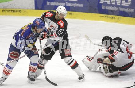 EBEL. Eishockey Bundesliga. EC Pasut VSV gegen HK Acroni Jesenice. Jonathan Ferland (VSV), Miha Rebolj, Gaber Glavic (Jesenice). Villach, am 7.12.2008.
Foto: Kuess 


---
pressefotos, pressefotografie, kuess, qs, qspictures, sport, bild, bilder, bilddatenbank