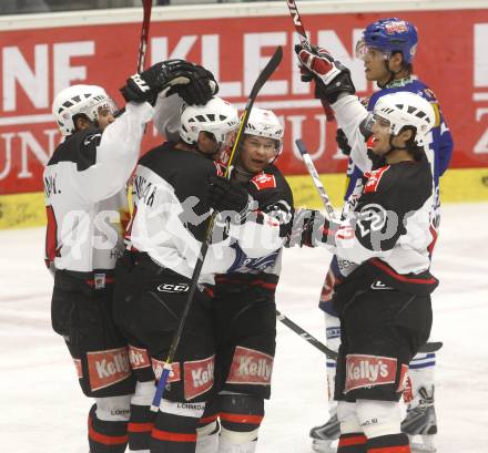 EBEL. Eishockey Bundesliga. EC Pasut VSV gegen HK Acroni Jesenice. Jubel (Jesenice). Villach, am 7.12.2008.
Foto: Kuess 


---
pressefotos, pressefotografie, kuess, qs, qspictures, sport, bild, bilder, bilddatenbank