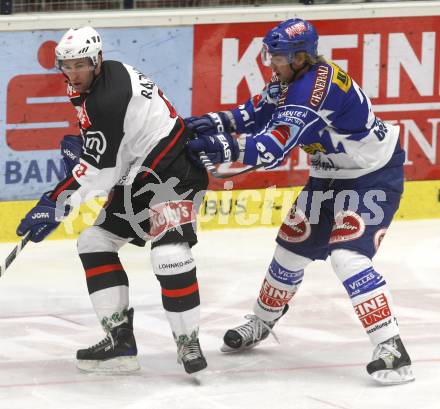 EBEL. Eishockey Bundesliga. EC Pasut VSV gegen HK Acroni Jesenice. Thomas Pfeffer  (VSV), Tomaz Razingar (Jesenice). Villach, am 7.12.2008.
Foto: Kuess 


---
pressefotos, pressefotografie, kuess, qs, qspictures, sport, bild, bilder, bilddatenbank