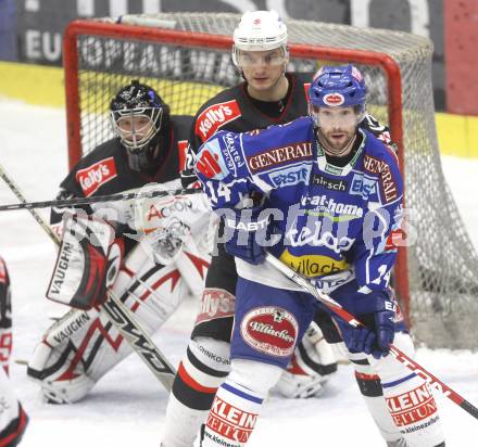 EBEL. Eishockey Bundesliga. EC Pasut VSV gegen HK Acroni Jesenice. Justin Mapletoft (VSV), Gaber Glavic (Jesenice). Villach, am 7.12.2008.
Foto: Kuess 


---
pressefotos, pressefotografie, kuess, qs, qspictures, sport, bild, bilder, bilddatenbank