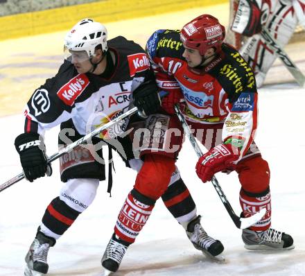 EBEL Eishockey Bundesliga. KAC gegen Olimpija Ljubljana (Laibach). Warren Norris  (KAC), Marcel Rodman (Ljubljana). Klagenfurt, am 5.12.2008.
Foto: Nadja Kuess
---
pressefotos, pressefotografie, kuess, qs, qspictures, sport, bild, bilder, bilddatenbank