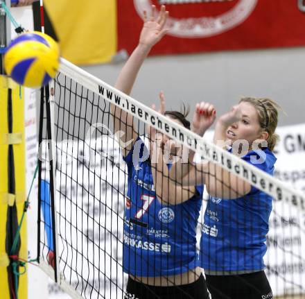 Volleyball Challenge Cup. ATSC Wildcats gegen Markopoulo (Griechenland). Lauren Evans, Christine Stuermer (Wildcats). Klagenfurt, am 11.12.2008.
Foto: Nadja Kuess 


---
pressefotos, pressefotografie, kuess, qs, qspictures, sport, bild, bilder, bilddatenbank