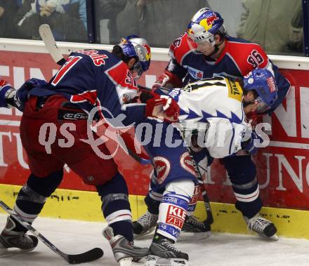 EBEL. Eishockey Bundesliga. EC Pasut VSV gegen EC Red Bull Salzburg. Niko Nico Toff, (VSV), Matthias Trattnig, Martin Ulmer  (Salzburg). Villach, am 14.12.2008.
Foto: Kuess 

---
pressefotos, pressefotografie, kuess, qs, qspictures, sport, bild, bilder, bilddatenbank