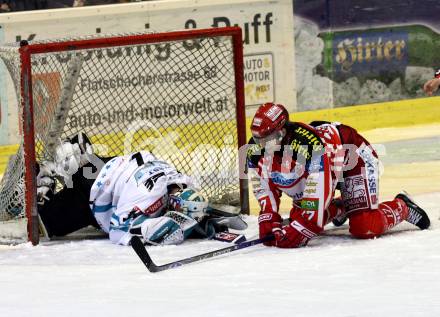 EBEL. Eishockey Bundesliga. KAC gegen  EHC LIWEST Linz. HAGER Gregor (KAC), WESTLUND Alex (Linz). Klagenfurt, am 14.12.2008.
Foto: Kuess 

---
pressefotos, pressefotografie, kuess, qs, qspictures, sport, bild, bilder, bilddatenbank