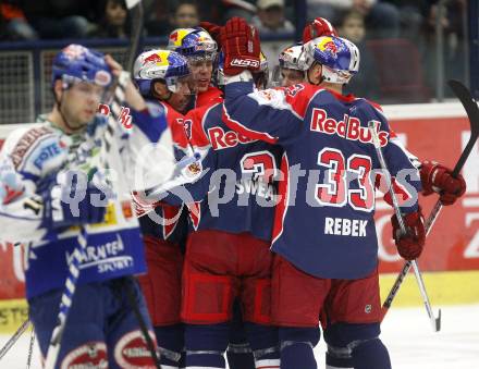 EBEL. Eishockey Bundesliga. EC Pasut VSV gegen EC Red Bull Salzburg. Torjubel Salzburg. Villach, am 14.12.2008.
Foto: Kuess 

---
pressefotos, pressefotografie, kuess, qs, qspictures, sport, bild, bilder, bilddatenbank