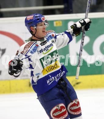 EBEL. Eishockey Bundesliga. EC Pasut VSV gegen EC Red Bull Salzburg. Torjubel Robby Sandrock (VSV). Villach, am 14.12.2008.
Foto: Kuess 

---
pressefotos, pressefotografie, kuess, qs, qspictures, sport, bild, bilder, bilddatenbank