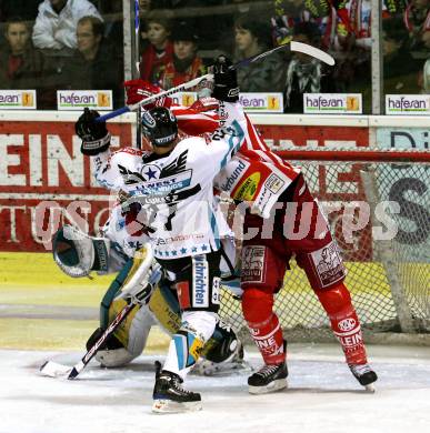 EBEL. Eishockey Bundesliga. KAC gegen  EHC LIWEST Linz. HAGER Gregor (KAC), LUKAS Philipp, WESTLUND Alex (Linz). Klagenfurt, am 14.12.2008.
Foto: Kuess 

---
pressefotos, pressefotografie, kuess, qs, qspictures, sport, bild, bilder, bilddatenbank