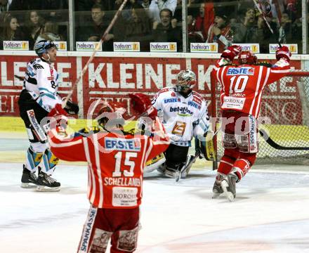 EBEL. Eishockey Bundesliga. KAC gegen  EHC LIWEST Linz. SCHELLANDER Paul, NORRIS Warren (KAC), MAYR Michael, WESTLUND Alex (Linz). Klagenfurt, am 14.12.2008.
Foto: Kuess 

---
pressefotos, pressefotografie, kuess, qs, qspictures, sport, bild, bilder, bilddatenbank