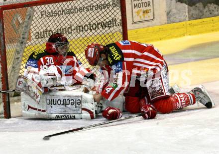 EBEL. Eishockey Bundesliga. KAC gegen  EHC LIWEST Linz. SWETTE Rene, REICHEL Johannes (KAC). Klagenfurt, am 14.12.2008.
Foto: Kuess 

---
pressefotos, pressefotografie, kuess, qs, qspictures, sport, bild, bilder, bilddatenbank